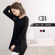 (TW STOCK) OB STYLE | LONG SLEEVE POCKET DESIGN DRESS | 2 COLORS | S-XXXL SIZE | PLUS