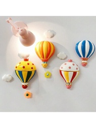 2入組立體熱氣球形冰箱磁鐵貼紙，禮品裝飾家居裝飾