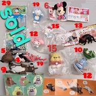 Bandai 多拉A夢Doreamon 叮噹扭蛋, Disney Aladdin迪士尼扭蛋, Sanrio's Hello KITTY 日本限定版吊飾扭蛋, JR 叮噹吊飾, Bandai 迪士尼Di
