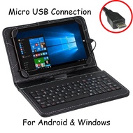 Universal Keyboard Case Casing Cover Micro USB Connector Android Windows Tablet 7 8 9 10 Inch