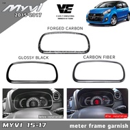Vemart myvi icon 2015-2017 carbon fiber car meter frame cover garnish accessories