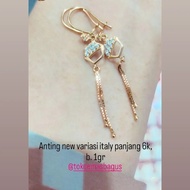 Anting emas asli italy / anging panjang emas asli