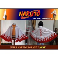 New !! Jubah Naruto Hokage Anak - Naruto Uzumaki Cosplay Costume Coat Casual Ready Kak