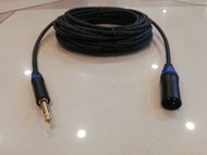 Kabel Mic XLR Male 3pin To Jack Akai Mono 6.5mm 2 Meter - Hitam MURAH