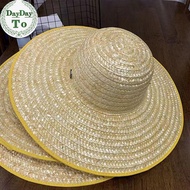 DayDayTo Sunshade Hat Braided Straw Hat Farmers Outdoor Sunblock Hat Pastoral Agricultural Sunblock 