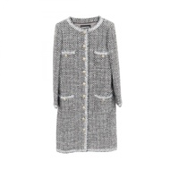 【二手，A級】香奈兒顏色外套，閃光夢幻斜紋軟呢外套，Coco標誌紐扣，尼龍外套，女士二手A級