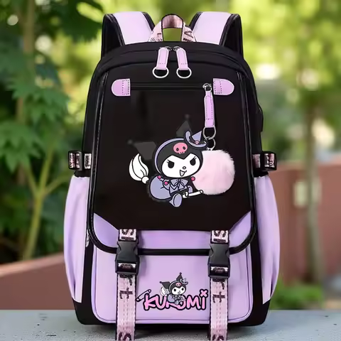 Kuromi Print Backpack, Student Daypack For Girl, Lightweight And Comfortable, Large Capacity Knapsac