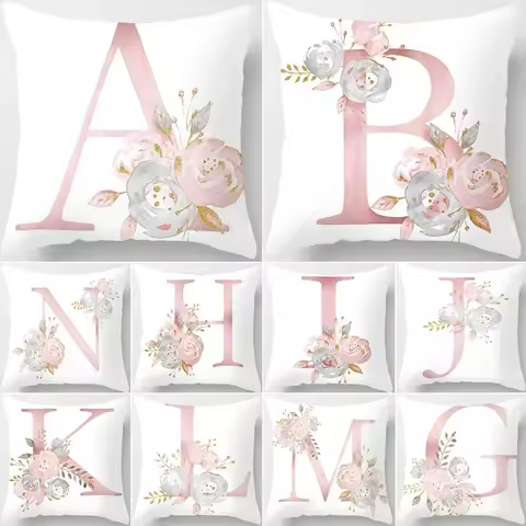 45x45cm Pink Letter Cushion Pillowcase Decorative Sofa 40x40cm pillow cases autumn decoration