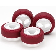 TAMIYA 95634 LOW FRICTION SMALL DIAMETER NARROW TIRE (24MM) & 3 SPOKE WHEELS