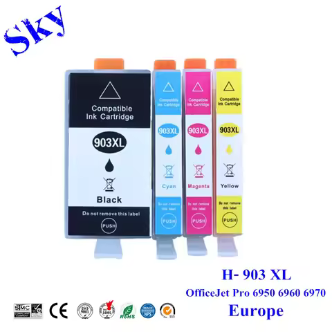 Sky Compatible Ink Cartridge For HP903 HP903XL 903 903XL 907 For HP OfficeJet Pro 6950 6960 6970 Pri