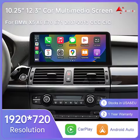 Wireless Carplay Touch Screen For BMW X5 E70 X6 E71 2007-2013 CCC CIC Display Radio Android Auto Car
