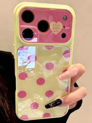 For iPhone 17 Pro Max 17 Pro 17 16 Pro Max 16 Pro 16 15 Pro Max 15 Pro Dots Cute Simple Pink Candy C