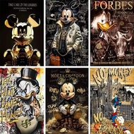 Rich Micky Golden Canavs Painting on the Wall Art Motivation Money Graffiti Art Posters and Prints P