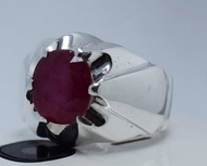 紅寶石戒指 天然紅寶石 純銀男戒 寶石紅寶石 925銀戒指 寶石戒指 男戒