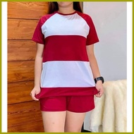 ❊ ◟ ◱ YAYAMANIN PRINT AND TWO TONED SHORT TERNO PAMBAHAY TERNO FOR LADIES FREE SIZE
