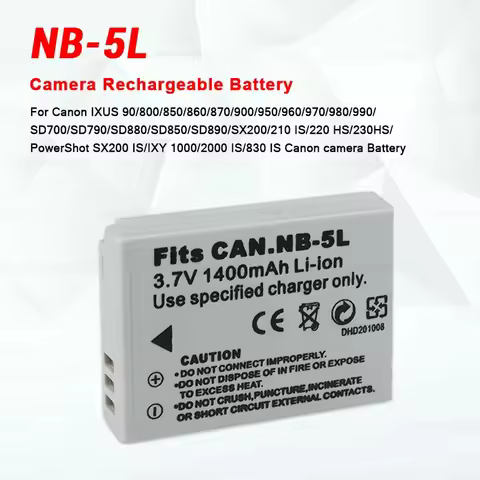 NB-5L Battery NB5L for Canon Powershot S110 SX200 SX210 SX220 SX230 IS IXUS 850 800 960 900 NB 5L Ca