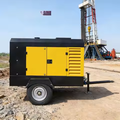 Four Wheel Diesel Screw Compressor 12.5m3/min 10Bar 118kW for Mining Construction and Rock Drill