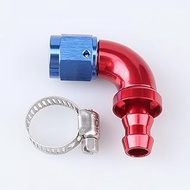 AC PERFORMANCE Red Blue Aluminum 90 Degree -6 AN AN6 Swivel Female to barb 3/8" 3/8 inch 9.52mm One 