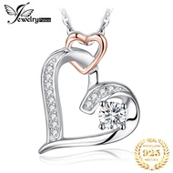 JewelryPalace 925 Sterling Silver Simulated Diamond Pendant Necklace for Women No Chain Heart Love Rose Gold Fashion Jewelry