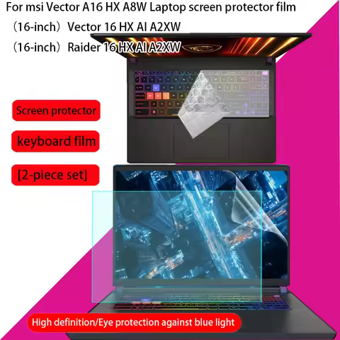 For MSI Vector A16 HX A8W notebook screen protector 16-inch Raider 16 HX AI A2XW keyboard film compu