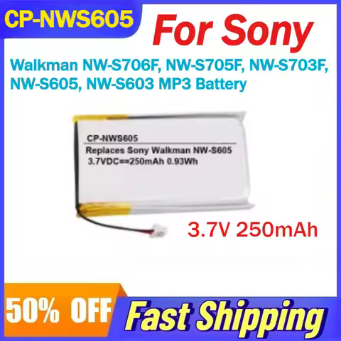 3.7V 250mAh CP-NWS605 Li-Ion Battery for Sony Walkman NW-S706F, NW-S705F, NW-S703F, NW-S605, NW-S603