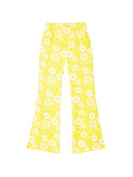 KLOSET Sunflower Print High Waist Wide Leg (RS23-P008) กางเกงขายาวผ้าลาย