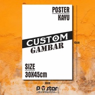 Custom wooden poster wall decoration large size A3 A4 A5 large poster size a5 a4 a4 a3+