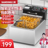AT/🌄Tripod Electric Fryer Commercial Timing Deep Frying Pan Fried Machine Fryer Chips Deep Fryer Chicken Fillet Fried Ch