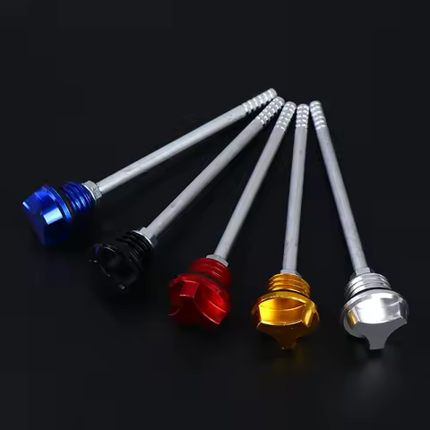 Motorcycle Engine Oil Dipstick Cap Plug Oil Level Dipstick CNC Aluminum Engine Level Indicator Motor