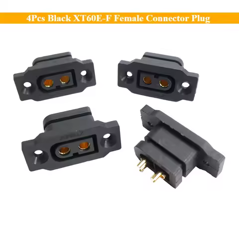 4Pcs Black XT60E-F Female Connector Plug Anti-Spark Design for High Current Application in RC Model 