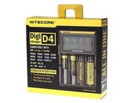 Nitecore D4智能充電器4顆3.7V 3.2V鋰電池1.2V鎳氫Ni-MH鎳鎘Ni-Cd,26650 18650