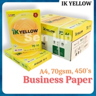 IK YELLOW A4 70gsm Paper / Multifunction Business Paper (450 sheets/ream) (10 reams/carton)