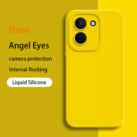 Funda Original Square Phone Case for VIVO IQOO Z11 Turbo Z11X 5G Soft Liquid Silicone Angel Eyes Int