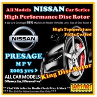 NISSAN PRESAGE Disc Rotor High Temperature Performance Drilled or Slotted Fully UV Coated