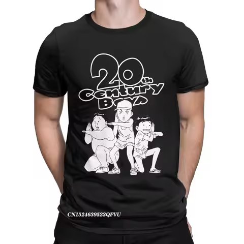 20TH CENTURY BOYS Manga Mens Tshirt Naoki Urasawa Novelty Tee Shirt Harajuku Crewneck T-Shirts Cotto