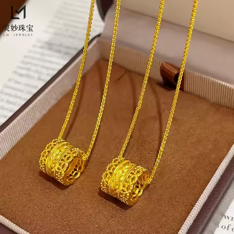 Warm Neck Chain Women's 24K Gold AU999 - AU999 Pure Gold Wheat Spica LuLuTong, Tiny Exquisite, Frien