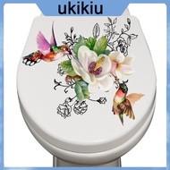 UKIi Creative Toilet Sticker Flowers and Birds Toilet Lid Decal Toilet Stool Commode Sticker Ornament for Bathroom Wall
