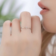 藍托帕石925純銀十字架戒指 可調式戒指