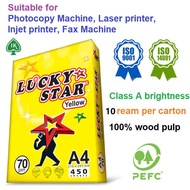 IK lucky star 10 ream, 10 reams per carton A4 copy paper 70 gsm 450 sheet