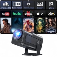HY320 Mini Android 13 4K Projector 12000ANSI Wifi6 BT5.2 Outdoor Portable Projector for phone