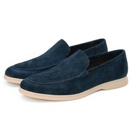 รองเท้า Loafers หนังแท้ ระบายอากาศได้ดี รองเท้าลำลองสำหรับผู้ชาย รองเท้าสวมสบาย ส้นแบน ทรงหัวมน ฤดูร