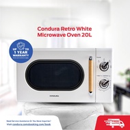 Condura Vintage Style 20L Microwave Oven (Scandinavian White)