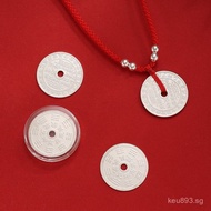 Pendant Accessories Peace Buckle Necklace Bracelet Braided Flower Silver Coin999Pure Silver Mountain