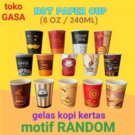 Paper Cup 9oz 50pcs Heat Resistant Coffee Paper Cups 220ml Hot Paper Cup 9oz 240ml Motif / Thick Pap