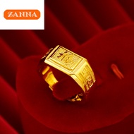 gold 916 original malaysia FA CAI FU lucky ring for money