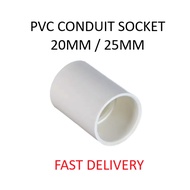 20mm / 25mm PVC CONDUIT PIPE SOCKET/ PENYAMBUNG PIPE WIRING PVC CONDUIT PIPE