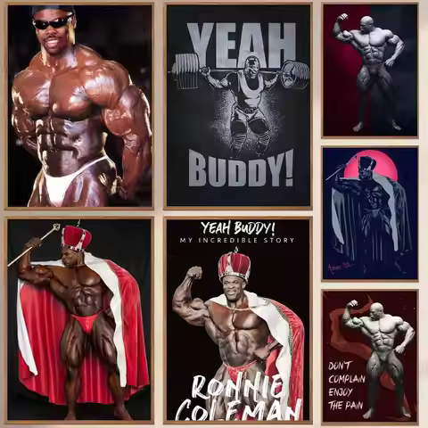 Ronnie Coleman Mr O-Olympia Poster Self-adhesive Art Waterproof Paper Sticker Coffee House Bar Room 