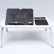 Folding Laptop Desk Adjustable Computer Table Stand Table Cooling Fan Tray for Bed Sofa Notebook for Computer Table (Color : A) little surprise