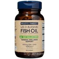 Wiley's Finest Wild Alaskan  Oil Easy Swallow Minis - Omega-3  Oil plement for Adults and Kids - Dou