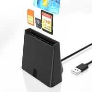 4-in-1 CAC Smart Card Reader Build in SD/SDHC/SDXC + Micro SD + Cell Phone SIM Card + EMV Chip, DOD 